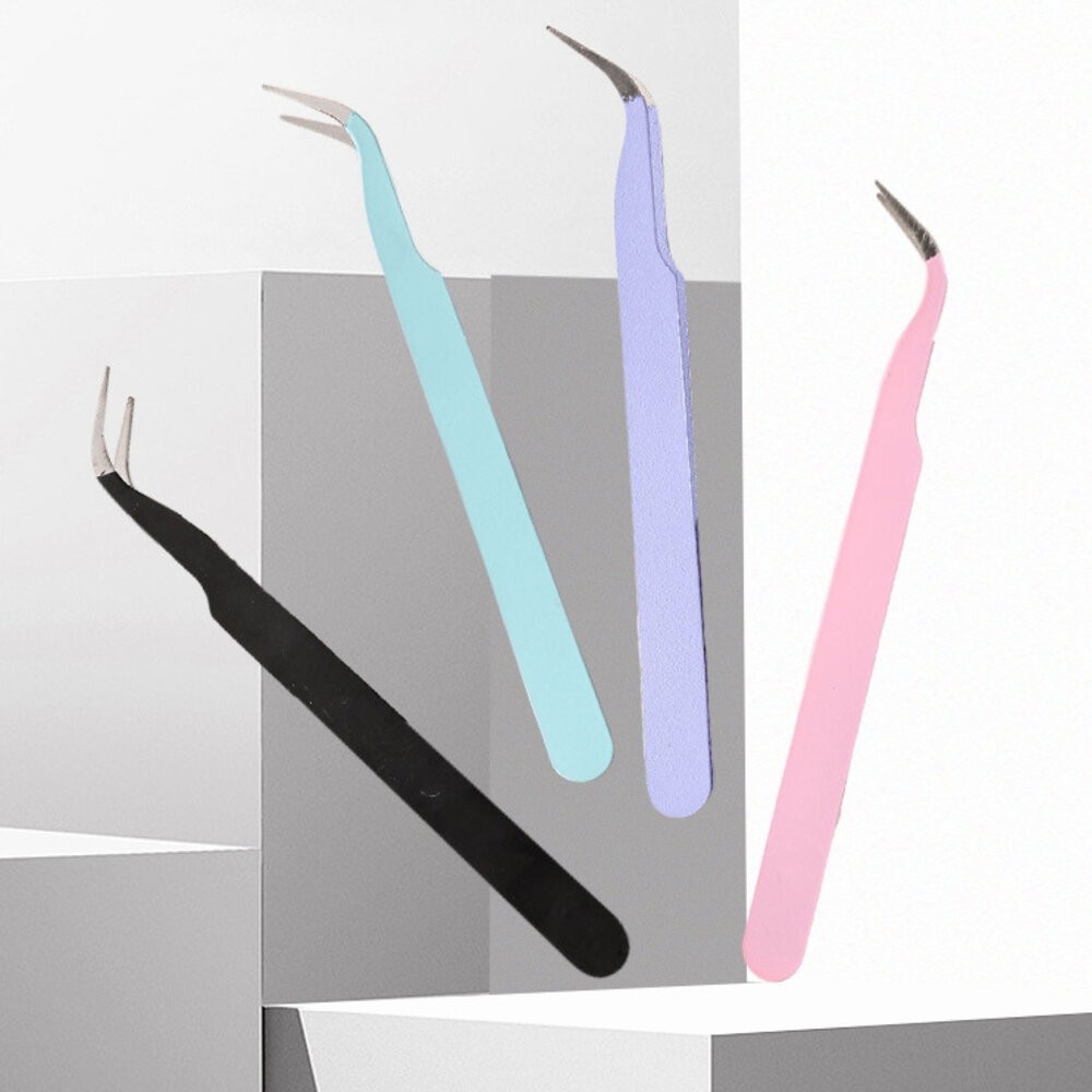 手賬鑷子 不鏽鋼彩色夾子 馬卡龍色 彎頭/直頭 學生diy手賬工具 鑷子套裝 貼紙夾 美甲鑷子 美睫鑷子-細節圖5