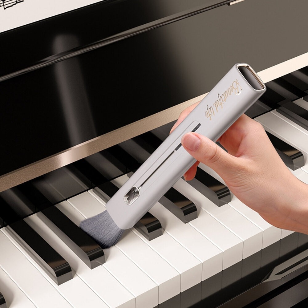 二合一 可收 車用除塵刷 可換芯 除塵撢 兩用除塵刷 電腦刷 靜電刷 隙縫刷 小掃把 鍵盤刷 螢幕刷 清潔用品 雞毛撢-細節圖5