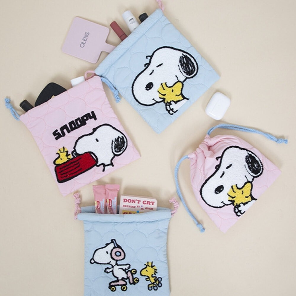 史努比 snoopy 束口袋 筆袋 文具袋 化妝包 鉛筆袋 鉛筆盒 生理袋 筆袋 造型筆袋 文具 置物袋 收納包 收納袋-細節圖8