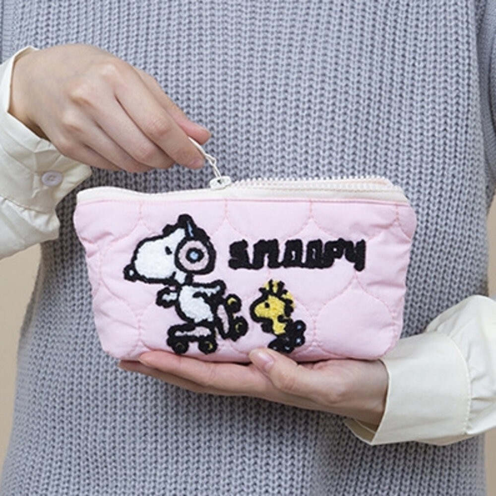 直排輪-史努比-粉色-筆袋