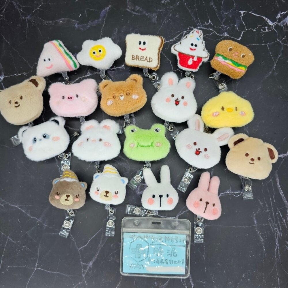 買一送一 漢堡 吐司 小動物 青蛙 兔子 小熊 護理師識別證/易拉扣/伸縮扣/護士/醫療人員/醫師/學生/證件夾/證件扣-細節圖2