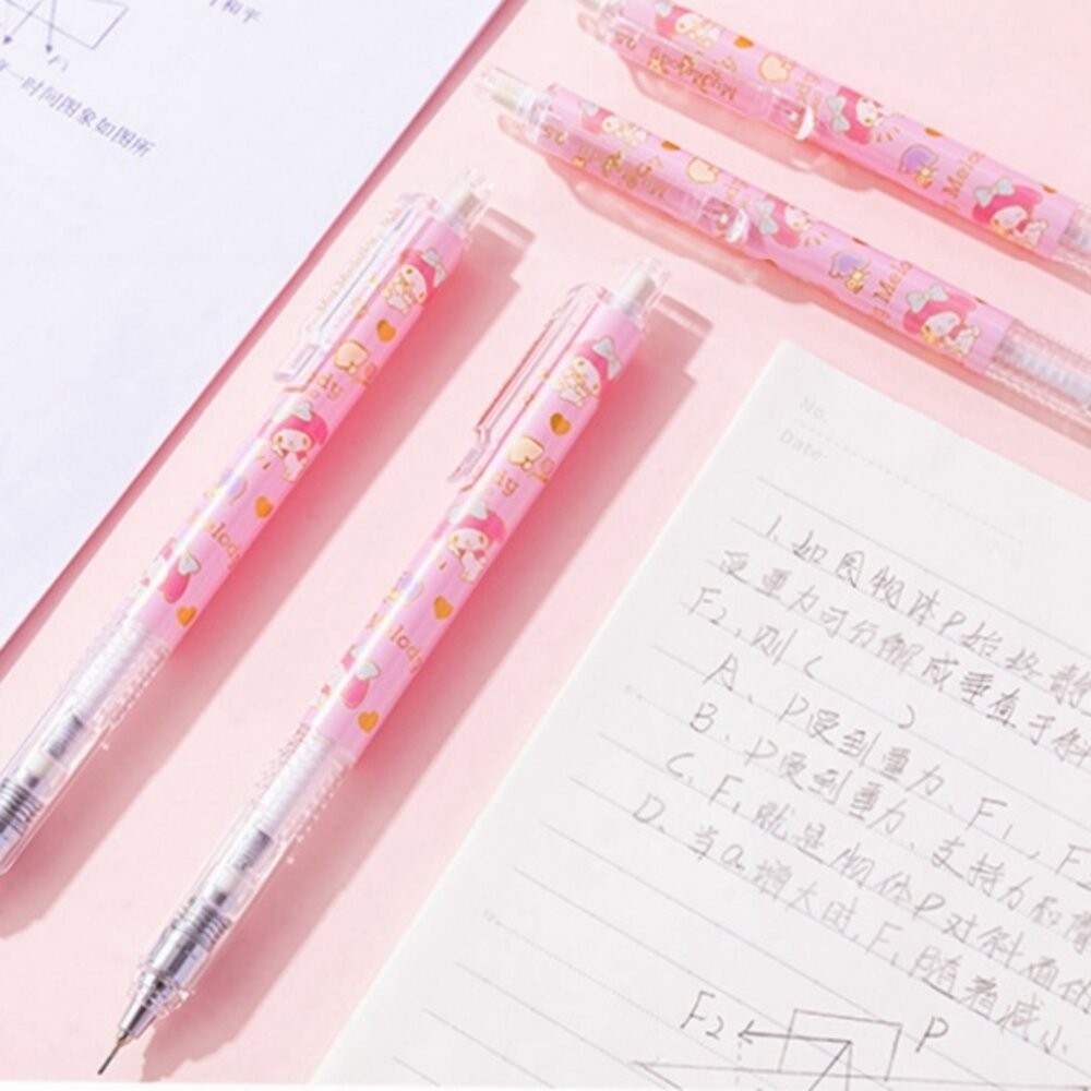 三麗鷗 庫洛米 美樂蒂 360度 防斷芯 0.5mm 鉛筆 自動鉛筆 文具 自動筆 按壓式 筆 自動鉛筆  繪圖 質感-細節圖2