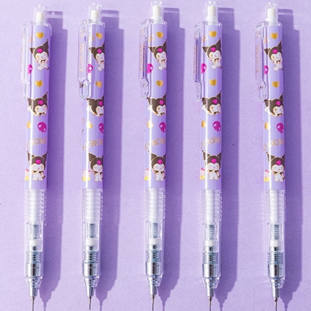 三麗鷗 庫洛米 美樂蒂 360度 防斷芯 0.5mm 鉛筆 自動鉛筆 文具 自動筆 按壓式 筆 自動鉛筆  繪圖 質感-細節圖6