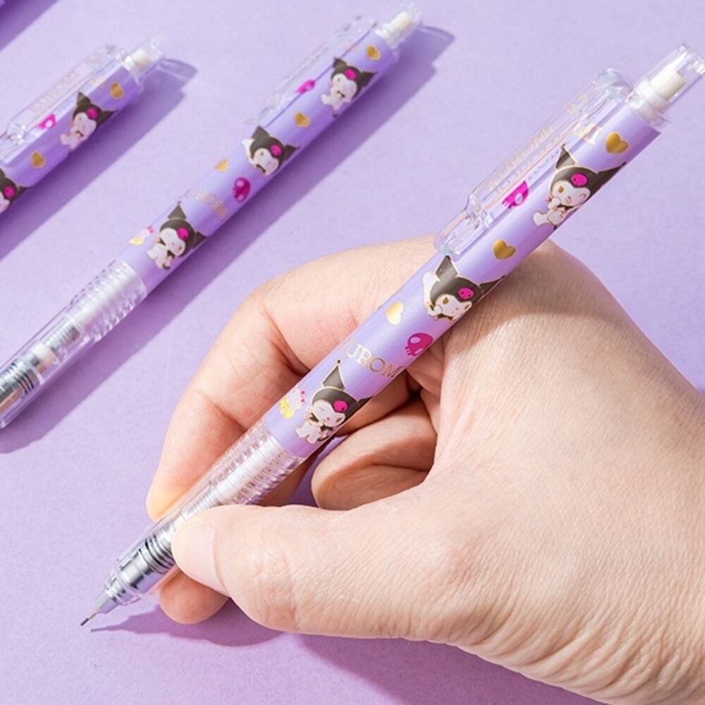 三麗鷗 庫洛米 美樂蒂 360度 防斷芯 0.5mm 鉛筆 自動鉛筆 文具 自動筆 按壓式 筆 自動鉛筆  繪圖 質感-細節圖7