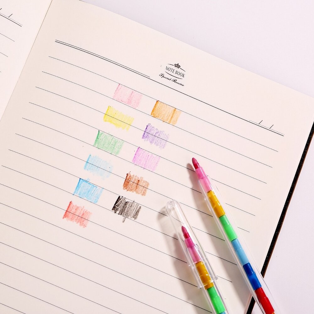 彩虹筆 胖胖彩虹筆 積木彩虹筆 笑臉蠟筆 免削鉛筆 小熊 兒童禮物 著色筆 幼兒園禮物 可拆彩色筆 兒童生日送禮小-細節圖2