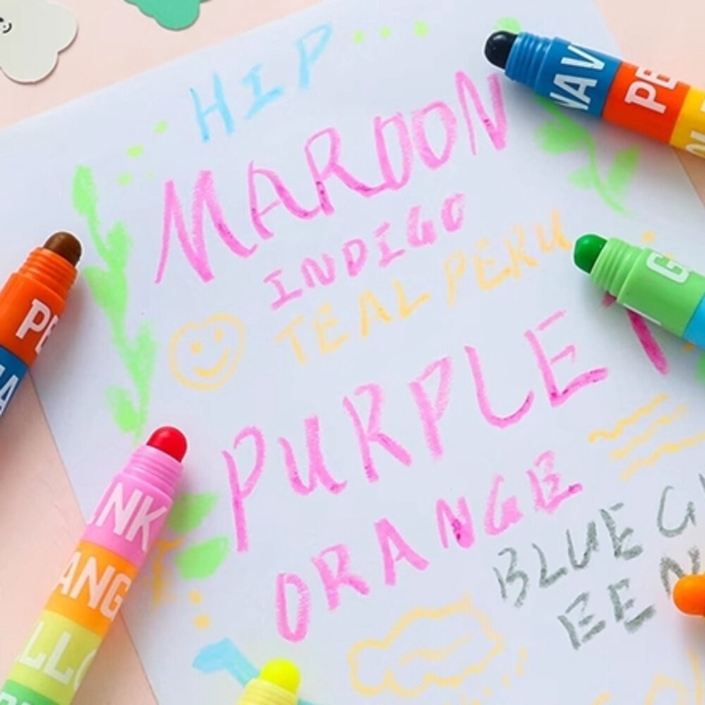 彩虹筆 蠟筆 胖胖彩虹筆 積木彩虹筆 螢光筆 重點筆 兒童禮物 著色筆 幼兒園禮物 可拆彩色筆 兒童生日送禮小物-細節圖2