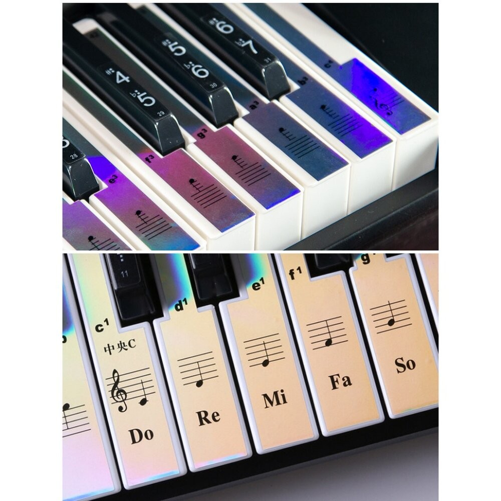 (不沾黏)鋼琴貼紙 1~88鍵均適用(簡譜貼紙)鋼琴位階貼 電子琴位階 鍵盤貼紙 音符貼紙 簡譜琴鍵貼紙 電子鋼琴鍵盤貼-細節圖4