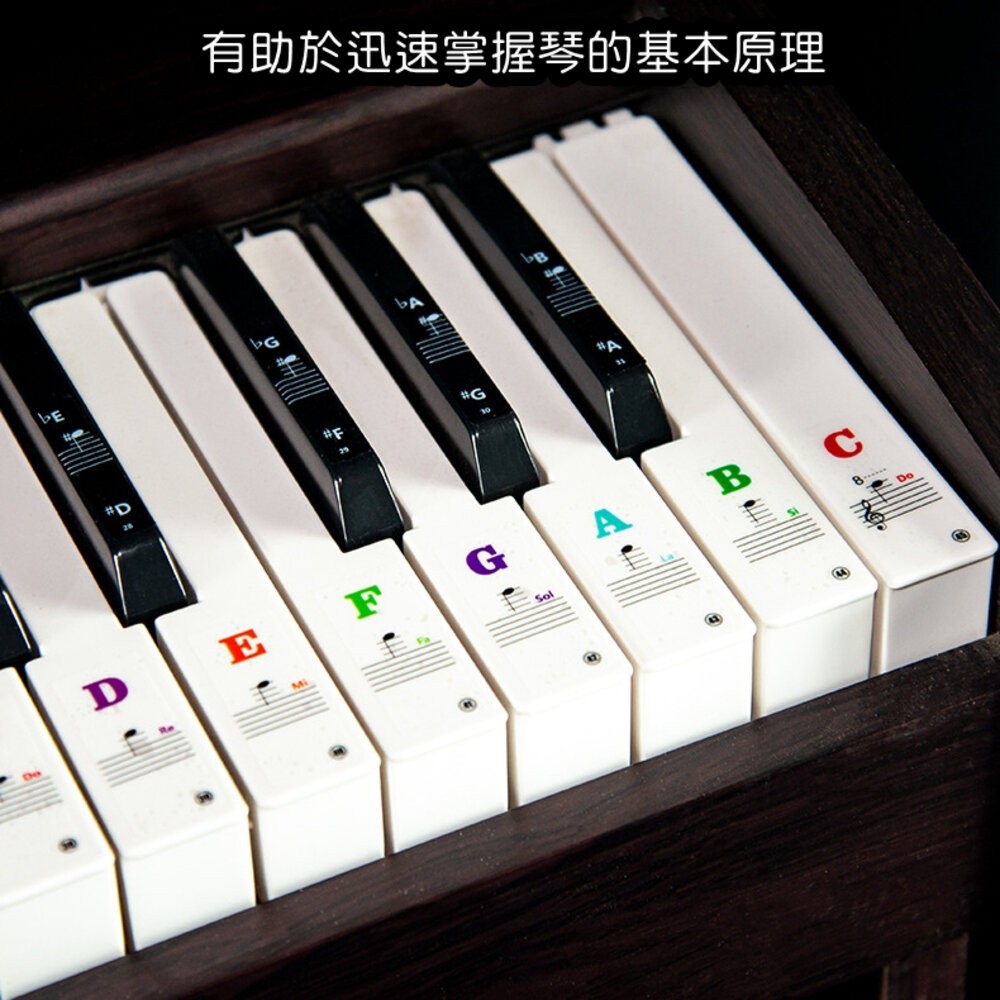 (不沾黏)鋼琴貼紙 1~88鍵均適用(簡譜貼紙)鋼琴位階貼 電子琴位階 鍵盤貼紙 音符貼紙 簡譜琴鍵貼紙 電子鋼琴鍵盤貼-細節圖5