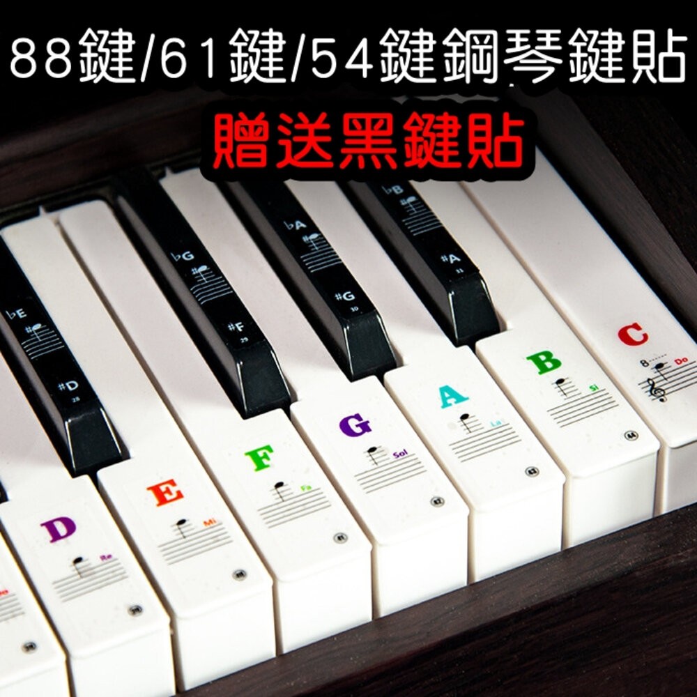 (不沾黏)鋼琴貼紙 1~88鍵均適用(簡譜貼紙)鋼琴位階貼 電子琴位階 鍵盤貼紙 音符貼紙 簡譜琴鍵貼紙 電子鋼琴鍵盤貼-細節圖6