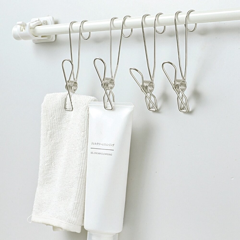 不銹鋼吊掛夾 1入裝 不鏽鋼掛勾夾子 萬能掛鉤夾子 J夾 不鏽鋼掛勾 曬衣夾 掛勾 不銹鋼夾子 衣夾 照片夾 防風掛鉤夾-細節圖2