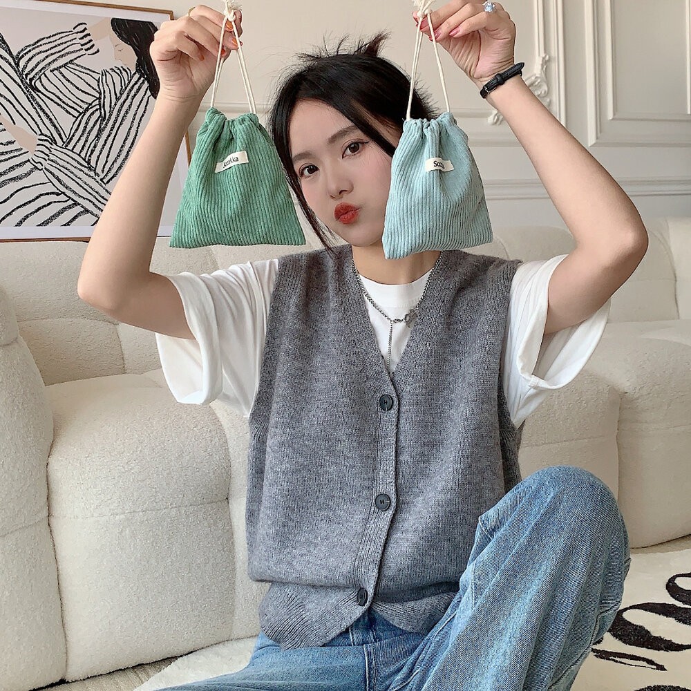 燈芯絨 素色 束口袋 旅行收納袋 列收納袋 收納 旅行收納 小物收納 束口 衛生棉袋 生理袋 化妝包 束口包-細節圖4