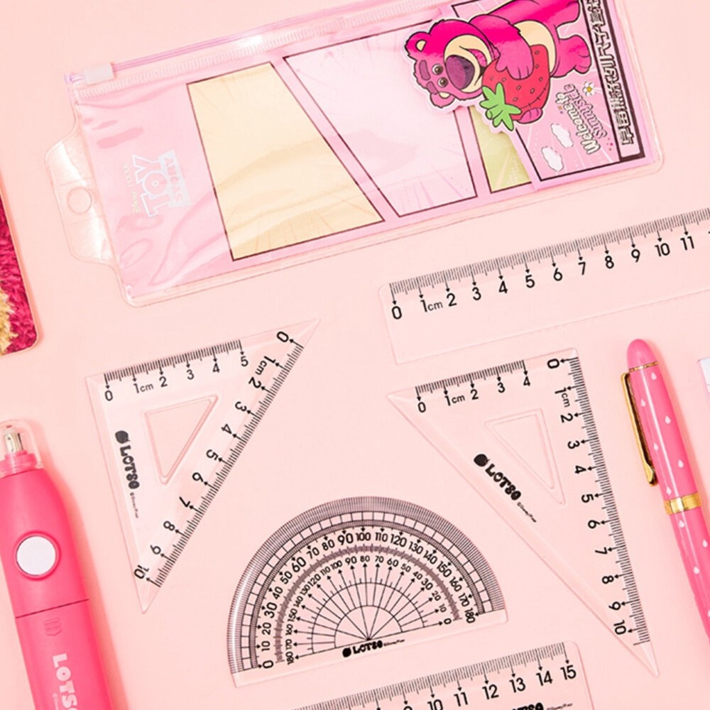 迪士尼 尺繪圖四件套組 冰雪奇緣 米奇 抱哥 直尺 文具 刻度尺 文具組 三角板 三角尺 量角器 繪圖用品 繪圖尺-細節圖4