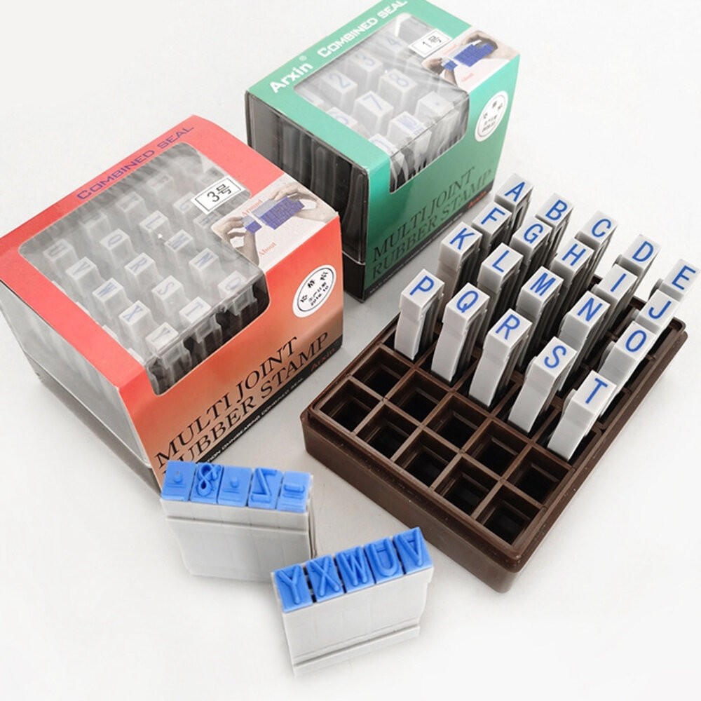 活頁印章 印章 積木印章 活動印章 字母 數字 符號 日期 大寫小寫印章 統編印章 辦公室文具 標籤印章 貨號印章-細節圖2