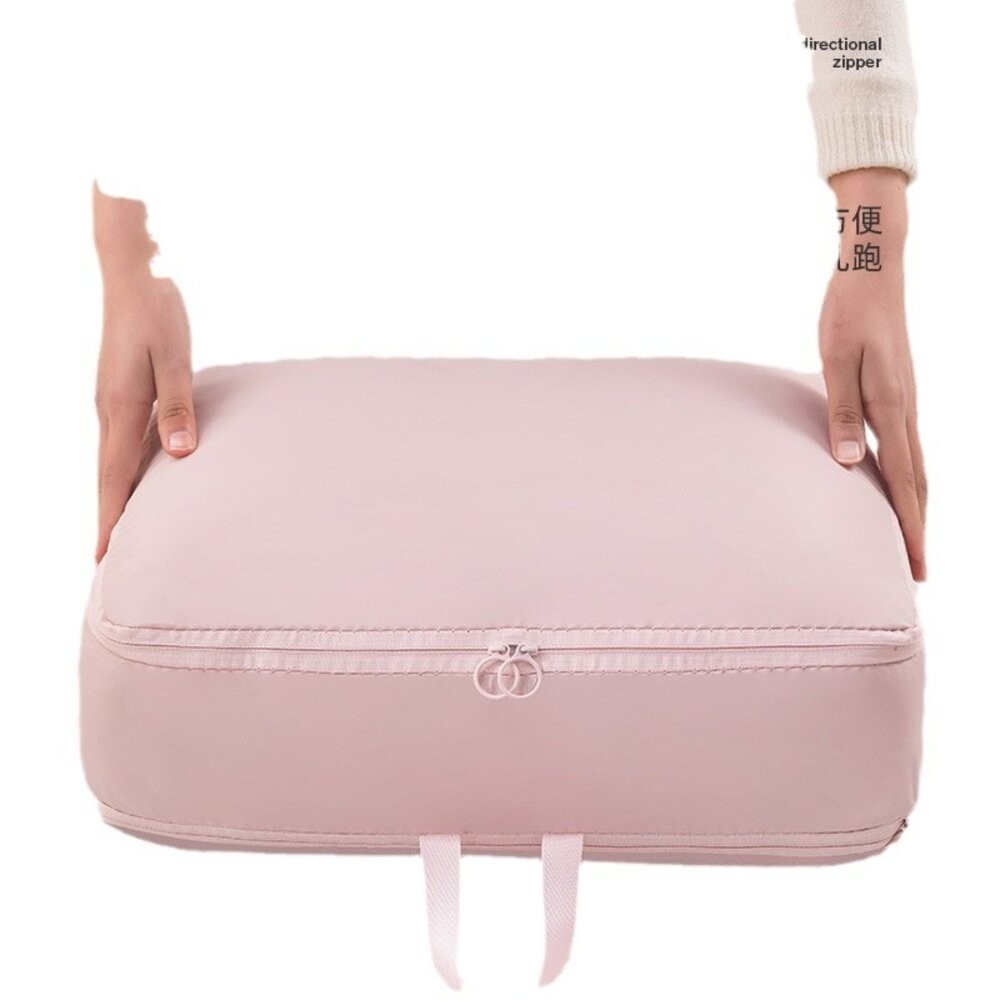 壓縮收納袋 雙拉鍊壓縮收納袋 羽絨服收納包 衣櫃整理袋 布藝雙拉鍊透 氣孔壓縮收納袋 手提收納袋 收納袋 換季收納袋-細節圖7