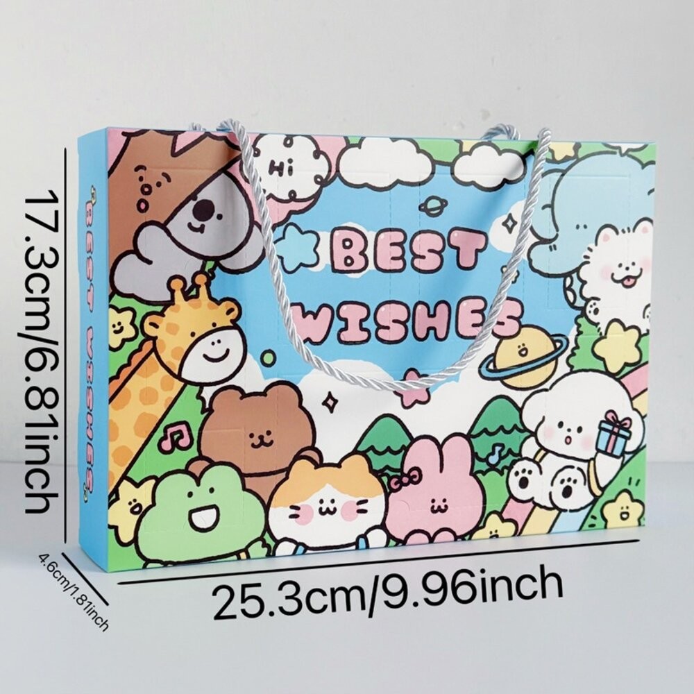 藍色-塗鴉(含紙盒+塑膠內盒+提把*2)