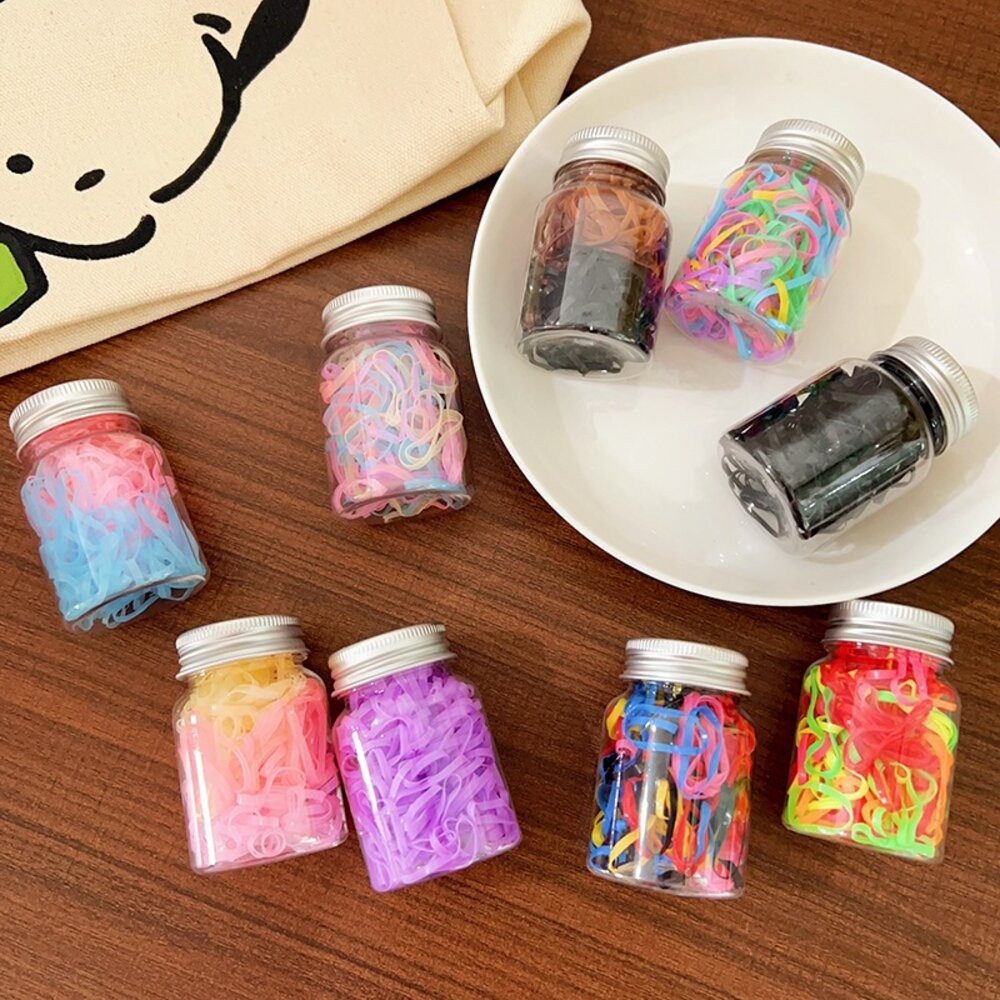 100入 小罐裝 不咬髮 綁髮橡皮筋 髮圈 兒童髮圈 不咬髮 綁髮 橡皮筋 髮圈 編髮 幼稚園髮圈 兒童髮圈 小孩髮圈-細節圖2