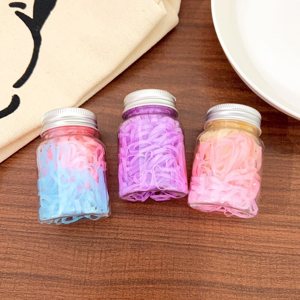 100入 小罐裝 不咬髮 綁髮橡皮筋 髮圈 兒童髮圈 不咬髮 綁髮 橡皮筋 髮圈 編髮 幼稚園髮圈 兒童髮圈 小孩髮圈-細節圖3