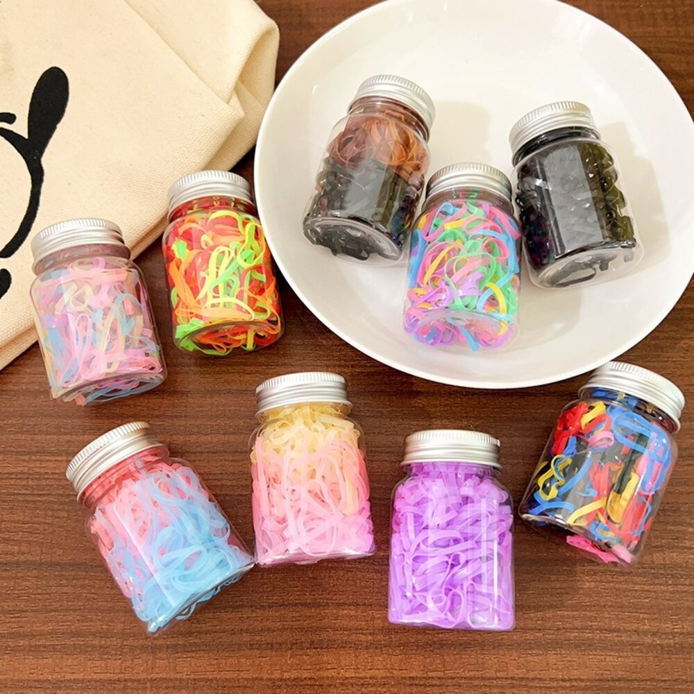 100入 小罐裝 不咬髮 綁髮橡皮筋 髮圈 兒童髮圈 不咬髮 綁髮 橡皮筋 髮圈 編髮 幼稚園髮圈 兒童髮圈 小孩髮圈-細節圖4