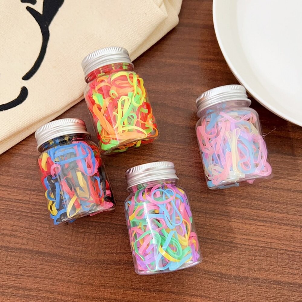 100入 小罐裝 不咬髮 綁髮橡皮筋 髮圈 兒童髮圈 不咬髮 綁髮 橡皮筋 髮圈 編髮 幼稚園髮圈 兒童髮圈 小孩髮圈-細節圖5