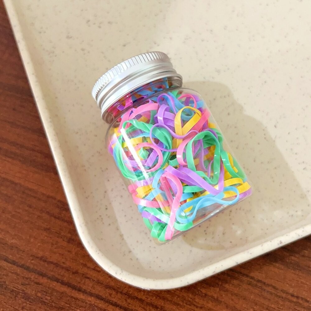 100入 小罐裝 不咬髮 綁髮橡皮筋 髮圈 兒童髮圈 不咬髮 綁髮 橡皮筋 髮圈 編髮 幼稚園髮圈 兒童髮圈 小孩髮圈-規格圖6