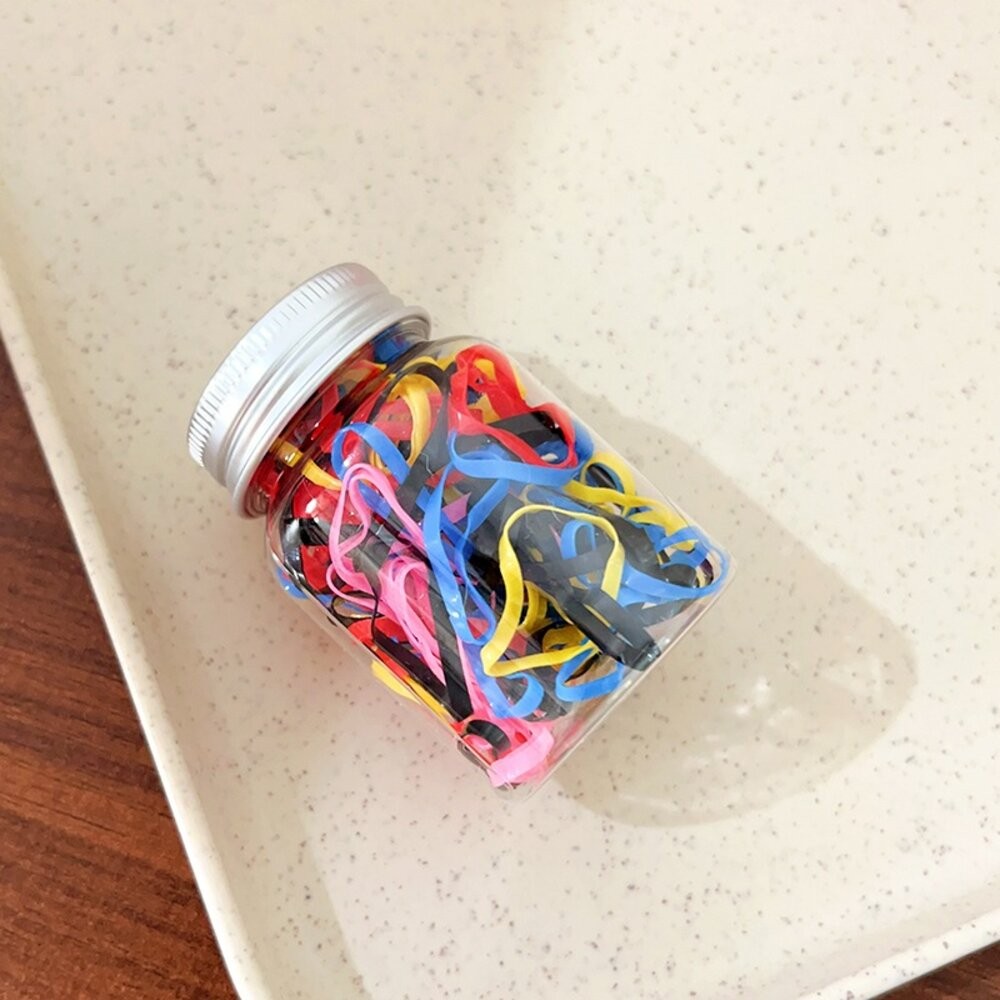 100入 小罐裝 不咬髮 綁髮橡皮筋 髮圈 兒童髮圈 不咬髮 綁髮 橡皮筋 髮圈 編髮 幼稚園髮圈 兒童髮圈 小孩髮圈-規格圖6
