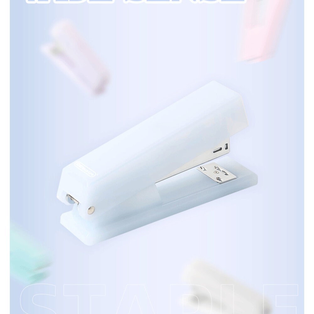 透霧 透明 清透 霧色 釘書機 訂書針 釘書機 臨時裝訂 裝訂器 裝訂機 手動 隨身釘書機 隨身訂書 辦公釘書機 文具-細節圖6