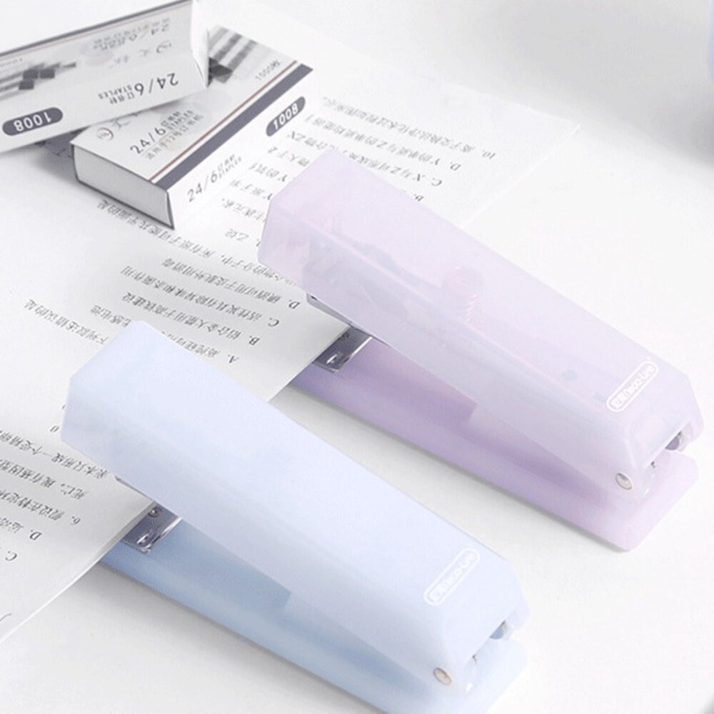 透霧 透明 清透 霧色 釘書機 訂書針 釘書機 臨時裝訂 裝訂器 裝訂機 手動 隨身釘書機 隨身訂書 辦公釘書機 文具-細節圖7