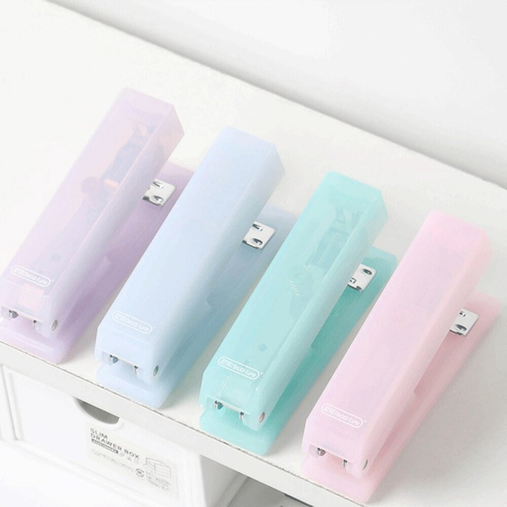 透霧 透明 清透 霧色 釘書機 訂書針 釘書機 臨時裝訂 裝訂器 裝訂機 手動 隨身釘書機 隨身訂書 辦公釘書機 文具-細節圖8