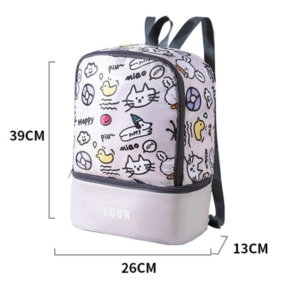 兒童游泳包 乾濕分離 洗漱包 游泳 防水 收納袋 男女童 運動 便攜 可愛 卡通 沙灘 雙肩包 後背包-細節圖8