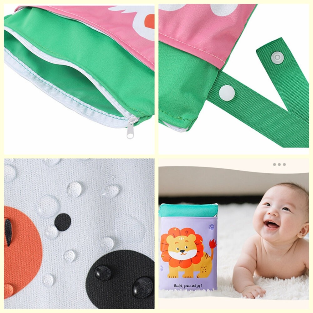 台灣現貨 雙層防水尿布袋 防水收納袋 防水袋 髒衣袋 幼兒園衣物袋 汙衣袋 尿布袋 拉鍊尿布袋 收納袋 衛生棉包 洗漱包-細節圖7