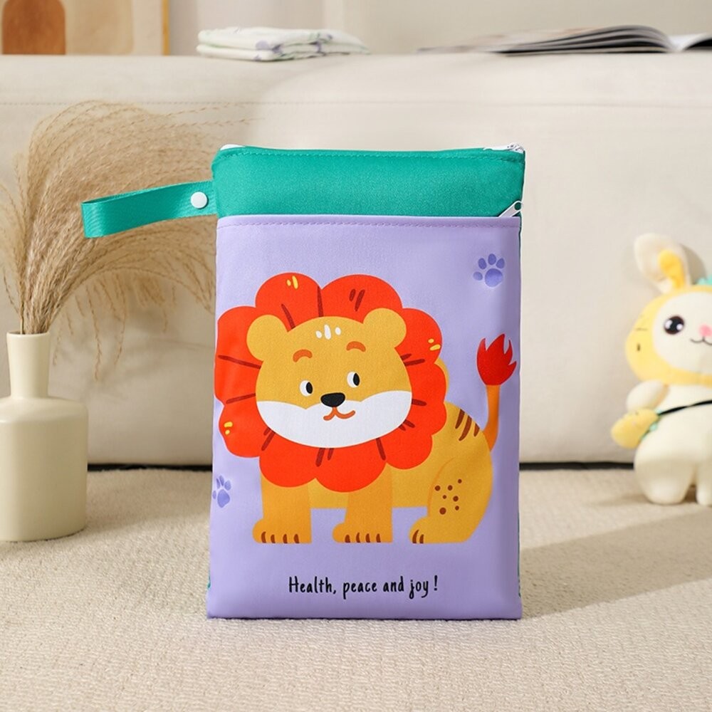 台灣現貨 雙層防水尿布袋 防水收納袋 防水袋 髒衣袋 幼兒園衣物袋 汙衣袋 尿布袋 拉鍊尿布袋 收納袋 衛生棉包 洗漱包-規格圖9