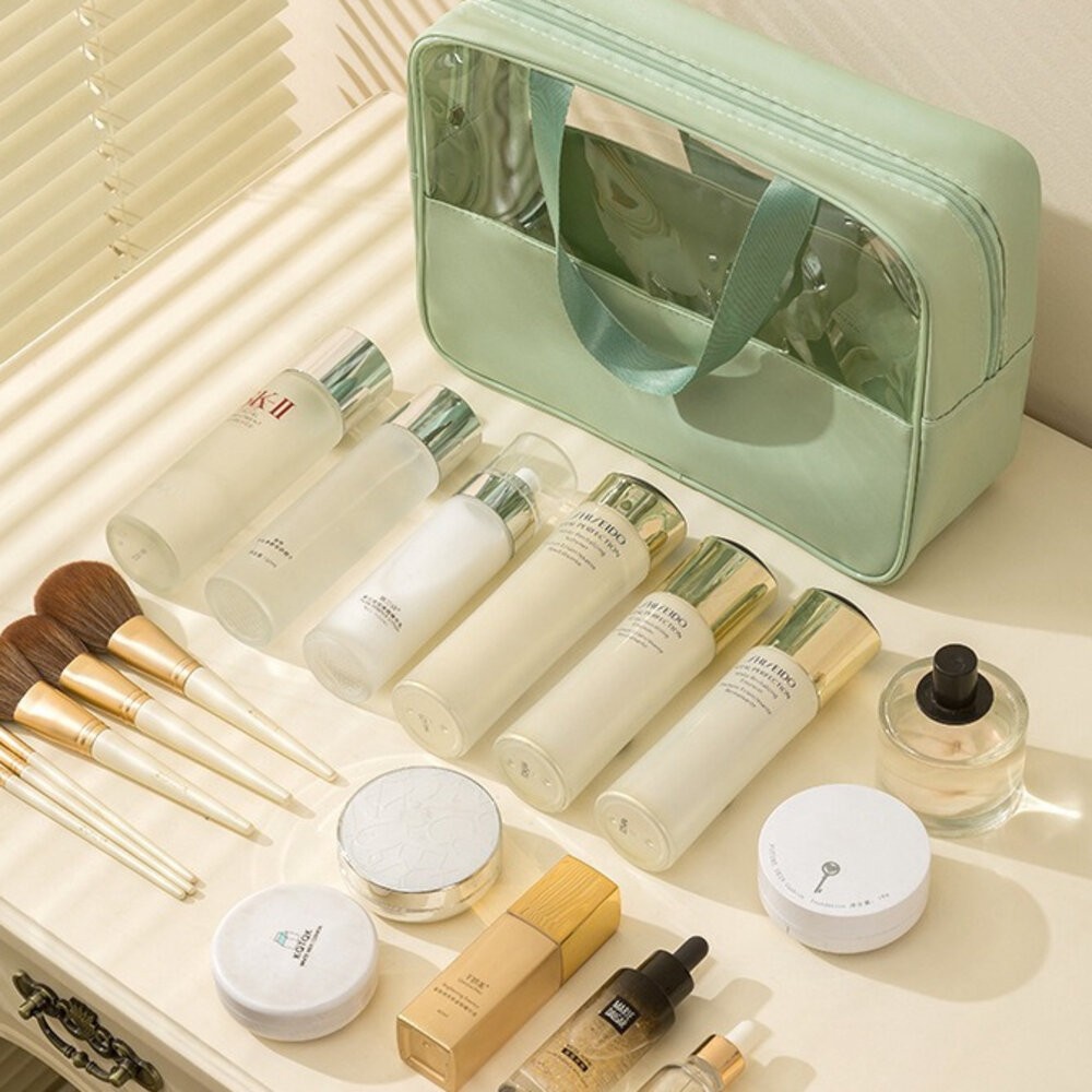 防水化妝包 旅行收納 防水包 盥洗包 洗漱包 透明防水化妝包 化妝包 收納包 旅遊 磨砂包 透明包 防水手提包 游泳包-細節圖2