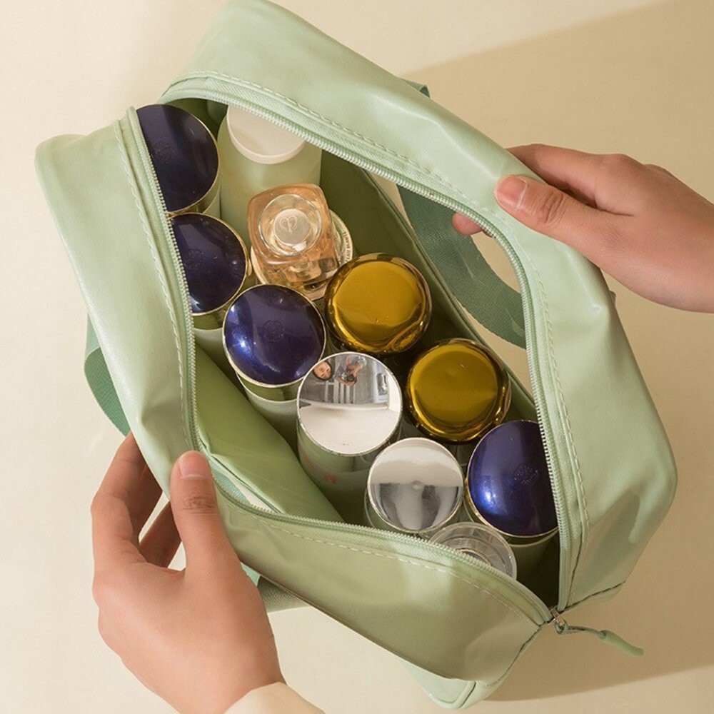 防水化妝包 旅行收納 防水包 盥洗包 洗漱包 透明防水化妝包 化妝包 收納包 旅遊 磨砂包 透明包 防水手提包 游泳包-細節圖5