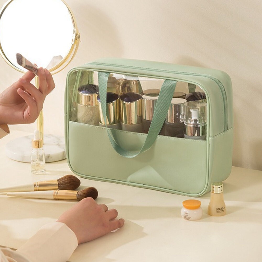 防水化妝包 旅行收納 防水包 盥洗包 洗漱包 透明防水化妝包 化妝包 收納包 旅遊 磨砂包 透明包 防水手提包 游泳包-細節圖9