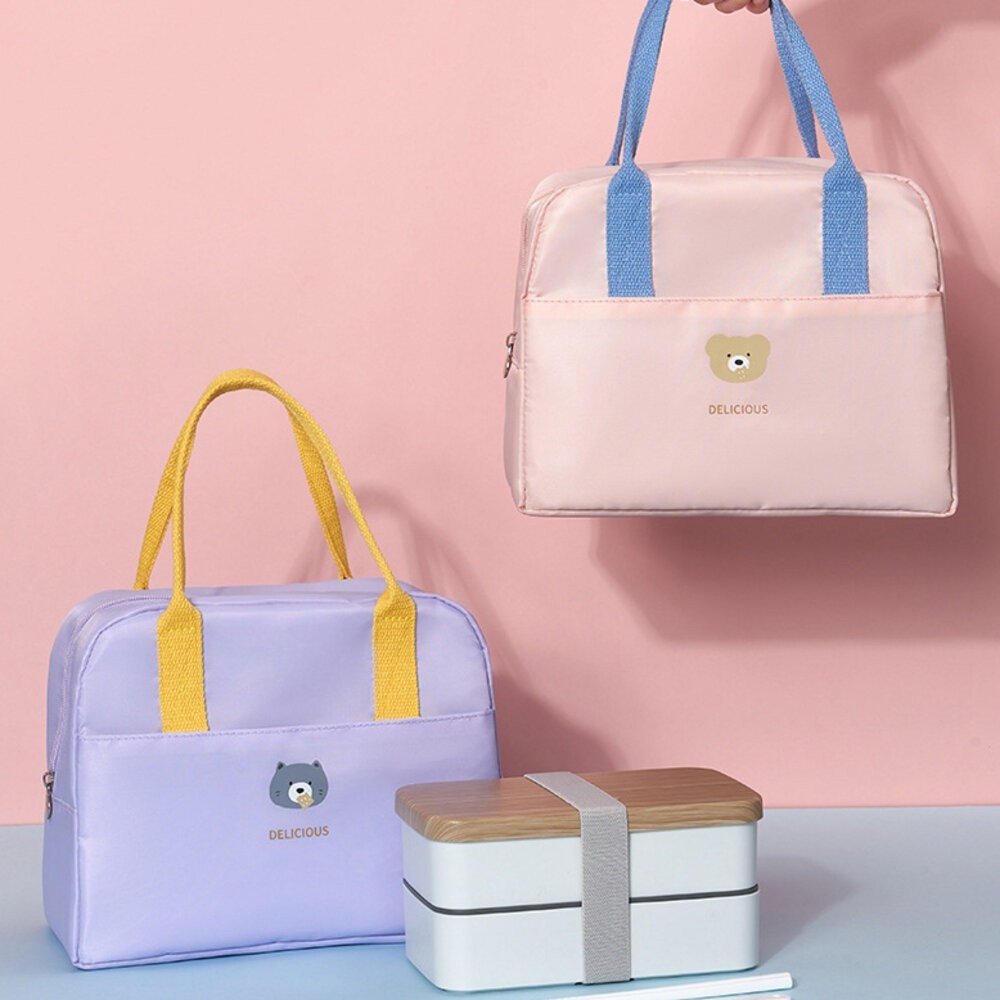 餐袋 大容量 卡通 國小 幼稚園營養午餐 加厚保溫防水 三色碗 便當盒餐袋 便當袋 保冷袋 保冰袋 餐袋 保溫袋-細節圖2