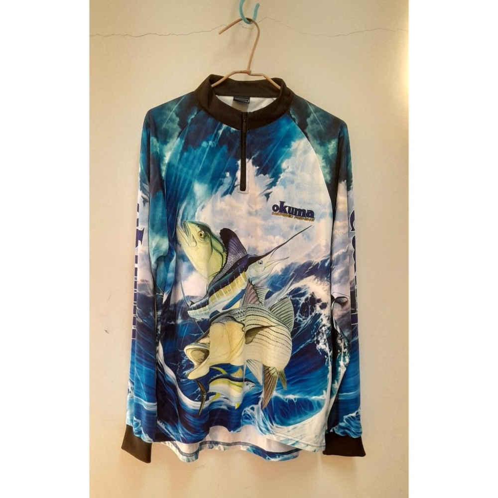 OKUMA寶熊釣具 旗魚防曬長袖衣 防曬 上衣 吸濕 排汗 旗魚 水紋-細節圖4