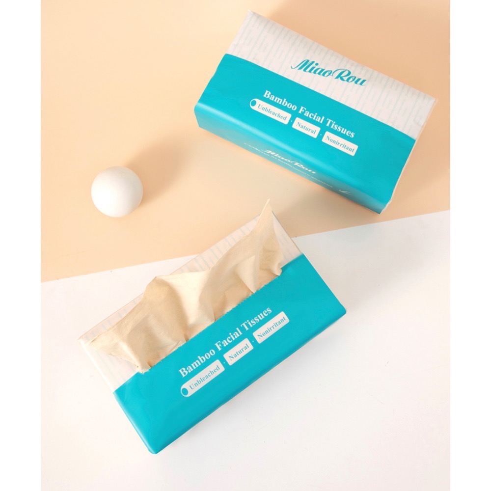 FAMALL花貓正貨🌸<現貨>喵柔原色抽取式竹纖維面紙 130抽 3層5包/提 紙質更佳 原漿竹纖維抽紙-細節圖3