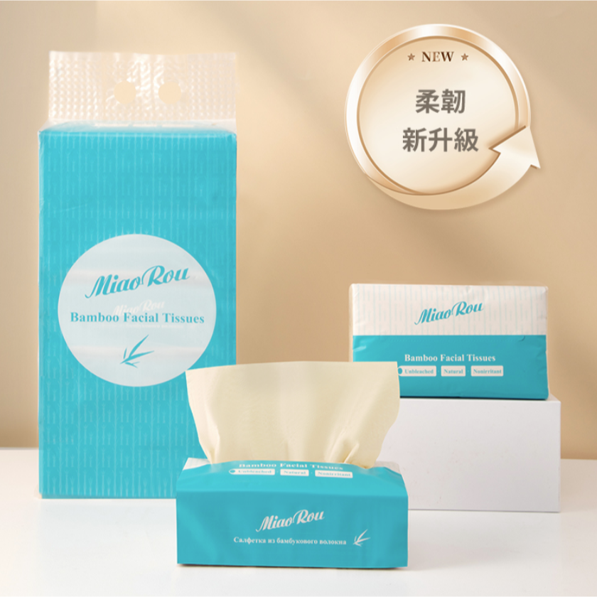 花貓正貨🌸<現貨>喵柔 綠葉原色抽取式竹纖維面紙 130抽 3層5包/提 紙質更佳 原色不漂白 面紙 不含螢光劑不漂白-細節圖5