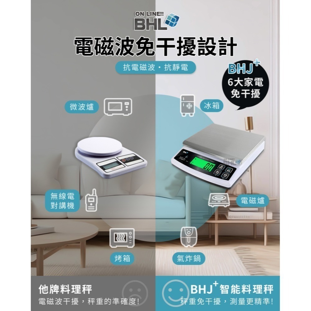 熱銷BHJ升級可充電【BHL秉衡量電子秤】高精度防干擾智能專業烘焙料理秤 BHJ+ 3kg 6kg 10kg 15k-細節圖2