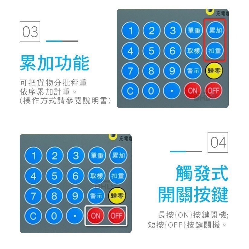 【BHL秉衡量電子秤｜T-scale台衡】台製版高精度中型計數電子台秤HKC 150K 300K-細節圖7