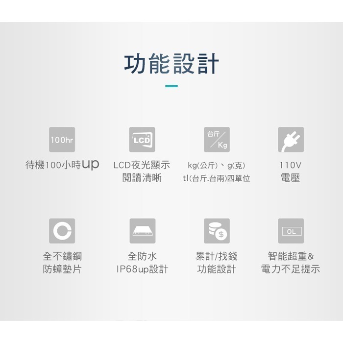 【BHL秉衡量】IP68up全機防水防蟑電子計價秤 DDP-30K〔30kgx5g〕-細節圖6