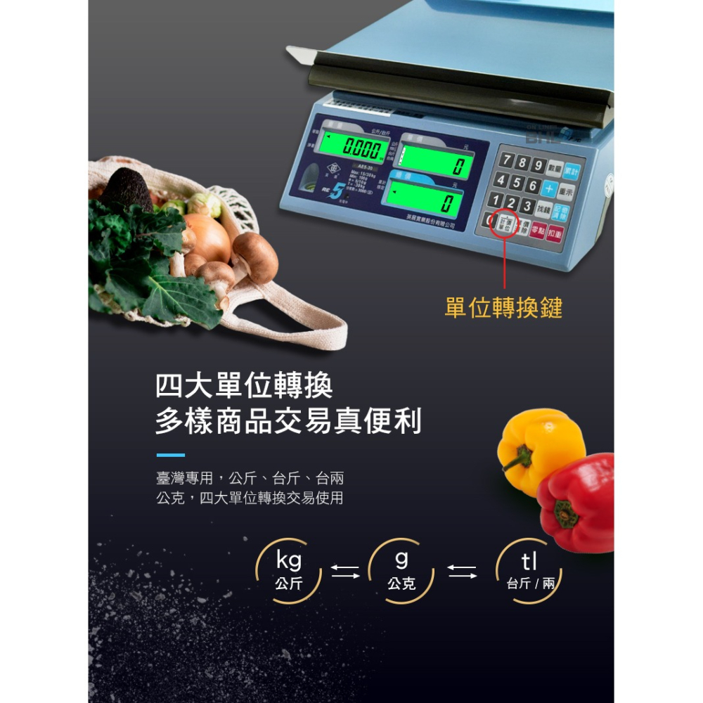 【BHL秉衡量電子秤】MIT英展全電壓 防蟑｜防潑水計價秤 AE5-30K系列(30kgx5g)-細節圖6