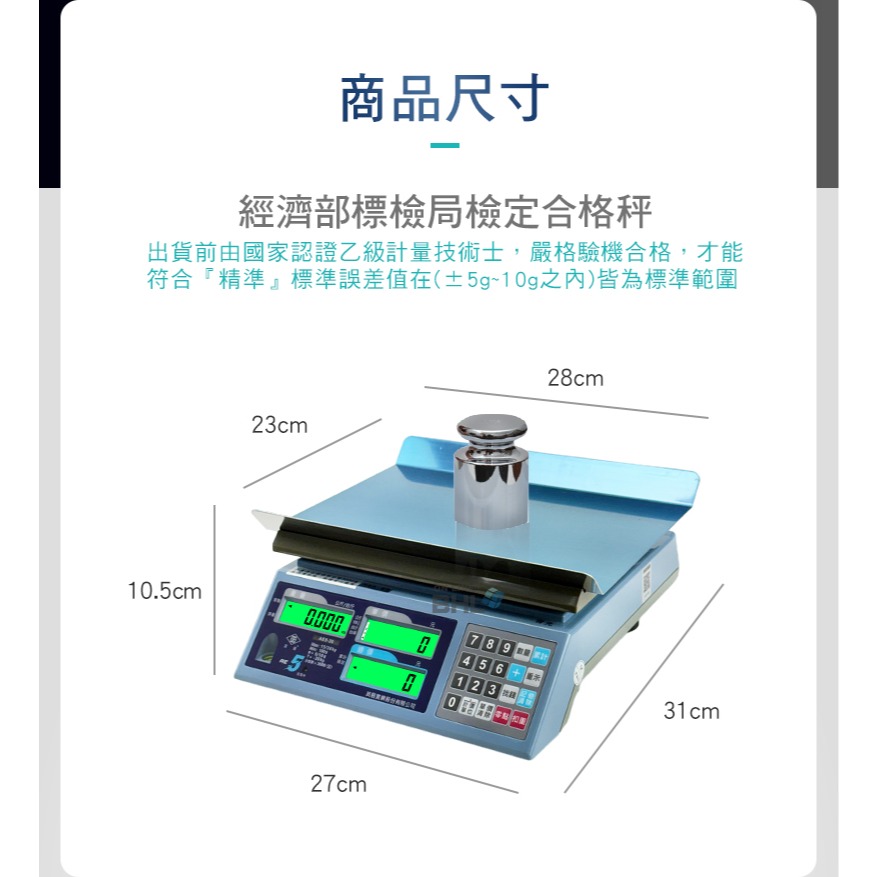 【BHL秉衡量電子秤】英展全電壓 防蟑｜防潑水計價秤 AE5-30K系列(30kgx5g)-細節圖4