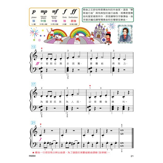 【升昇樂器】IN884 貝多芬快樂學鋼琴《學齡本-3》附貼紙+DVD-細節圖8