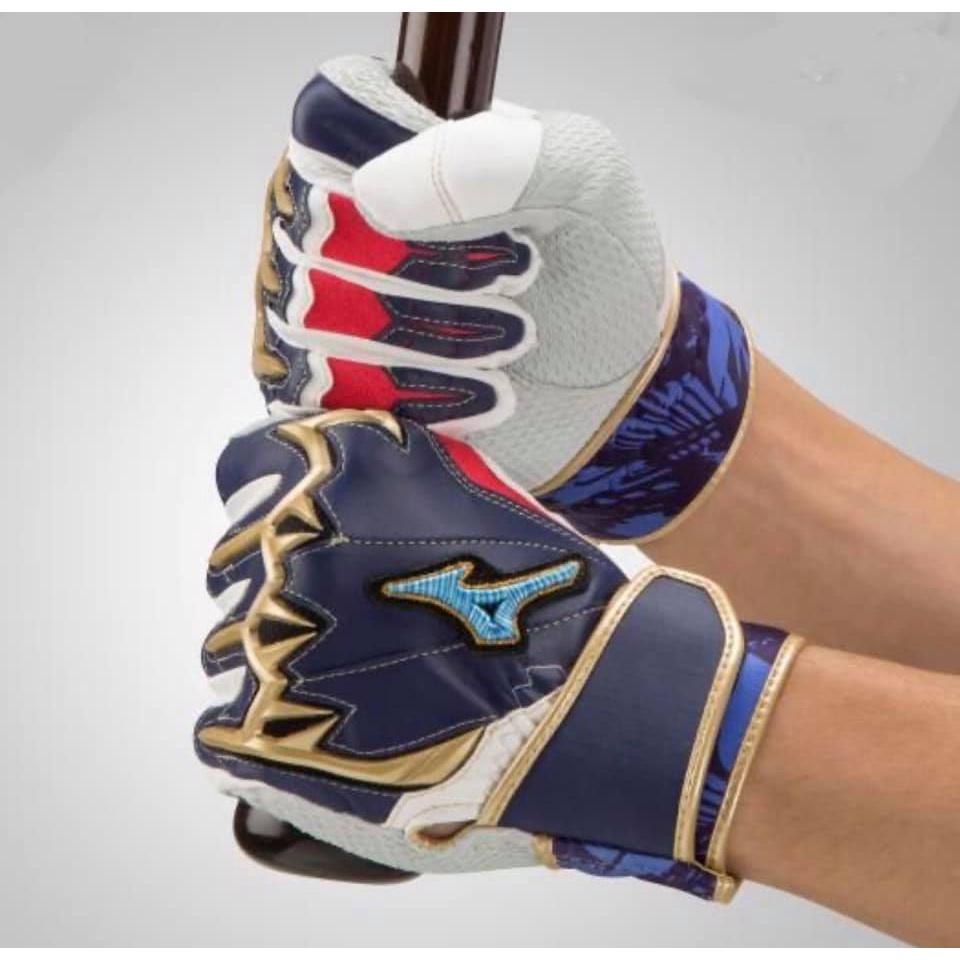 美津濃 Mizuno Pro 東奧限定 藍標 打擊手套 1EJEA09014 東京奧運藍標限定款 Mizuno 打擊手套-細節圖2