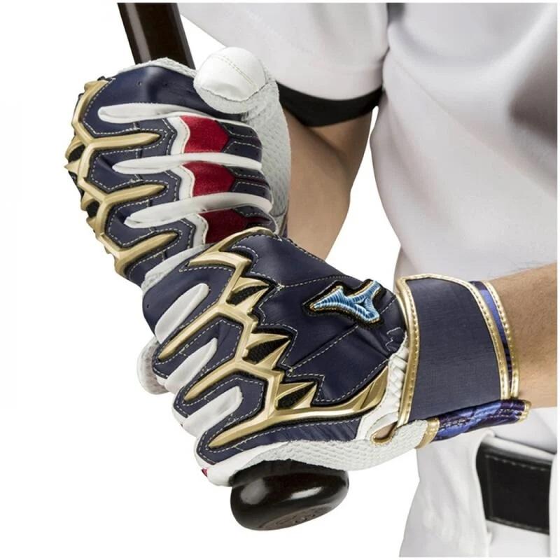 美津濃 Mizuno Pro 東奧限定 藍標 打擊手套 1EJEA09014 東京奧運藍標限定款 Mizuno 打擊手套-細節圖6