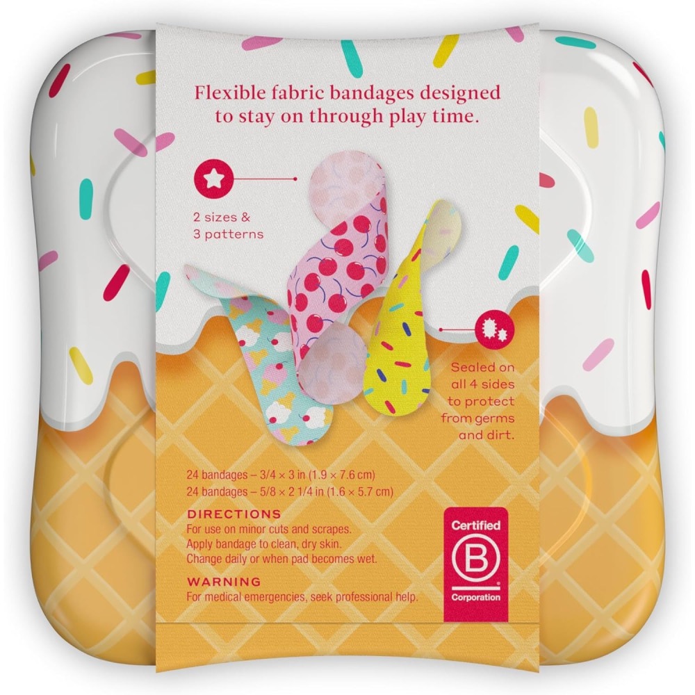 🧁Will PaPa美國代購🧁Welly威利勇敢徽章 貼紙 48片單獨包裝附鐵盒 - 冰淇淋系列-細節圖3