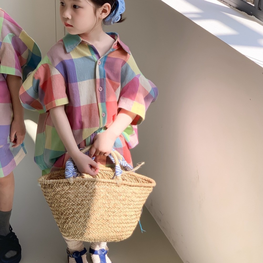 預購 彩虹色格紋襯衫套裝-06/10截止-細節圖4