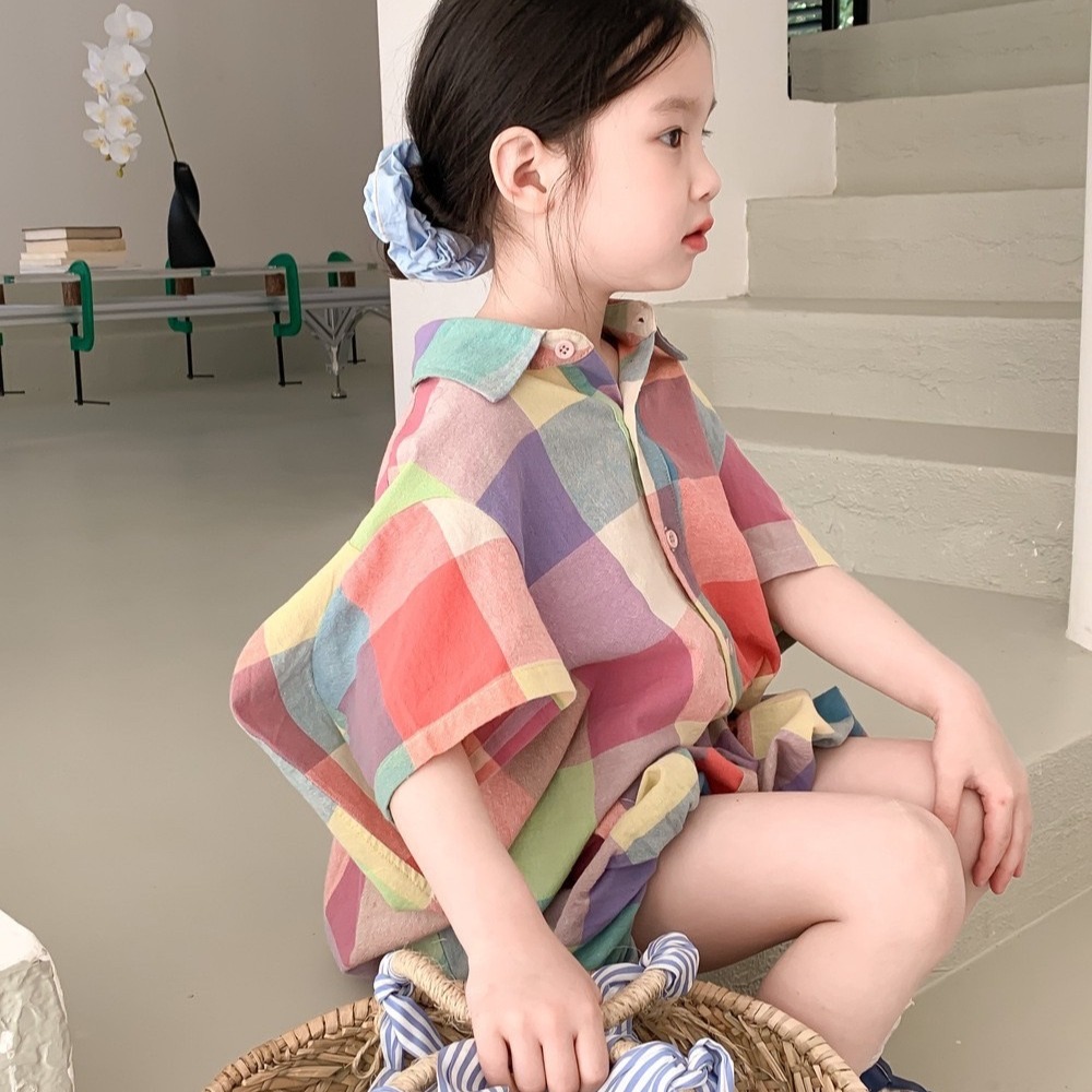 預購 彩虹色格紋襯衫套裝-06/10截止-細節圖5