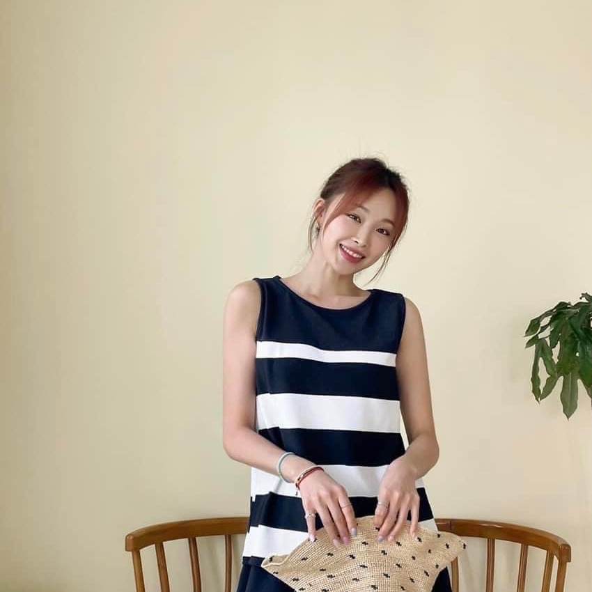 預購 正韓 𝑨字寬條背心➕腰鬆緊散擺短褲𝑺𝑬𝑻套組-06/10截止-細節圖5